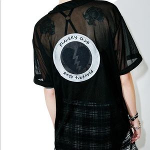 Dolls Kill mesh oversized baseball jersey